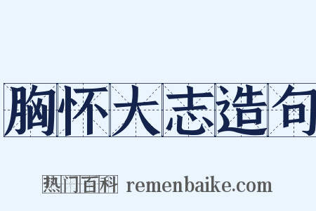 胸怀大志造句是什么意思的图片